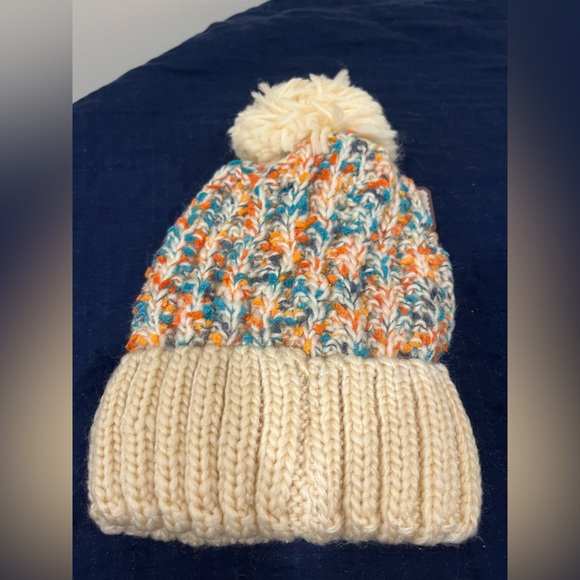 Multicolor Knit Pom-Pom Beanie - Picture 2 of 3
